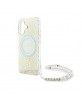 Guess iPhone 16 Plus Case MagSafe Pearl Strap White