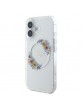 Guess iPhone 16 Plus Case MagSafe Ring Flowers Transparent