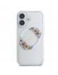 Guess iPhone 16 Plus Case MagSafe Ring Flowers Transparent