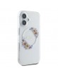 Guess iPhone 16 Plus Case MagSafe Ring Flowers Transparent