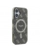 Guess iPhone 16 Hülle Case MagSafe 4G Background Braun