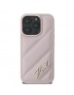 Karl Lagerfeld iPhone 16 Pro Max Hülle Case Quilted Script Rosa Pink