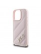 Karl Lagerfeld iPhone 16 Pro Max Hülle Case Quilted Script Rosa Pink