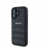 AMG Mercedes iPhone 16 Case Genuine Leather Debossed Black