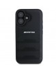 AMG Mercedes iPhone 16 Case Genuine Leather Debossed Black