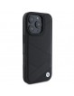 BMW iPhone 16 Pro Case Cover Genuine Leather Crossing Signature Black