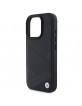 BMW iPhone 16 Pro Case Cover Genuine Leather Signature Crossing Black