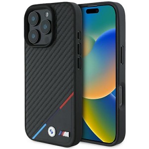 BMW iPhone 16 Pro Hülle Case Magsafe Tricolor M Carbon Schwarz