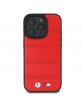 BMW iPhone 16 Pro Case MagSafe M Perforated Stitched Red