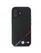 BMW iPhone 16 Plus Case Magsafe Tricolor M Carbon Black