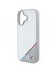 BMW iPhone 16 Hülle Case Magsafe Tricolor M Carbon Grau