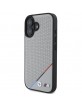 BMW iPhone 16 Hülle Case MagSafe M Perforated Tricolor Grau