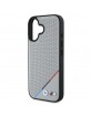 BMW iPhone 16 Hülle Case MagSafe M Perforated Tricolor Grau