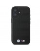 BMW iPhone 16 Hülle Case MagSafe M Perforated Stitched Schwarz