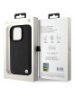 BMW iPhone 16 Pro Max Case Genuine Leather Hot Stamp Signature Black