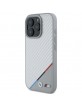 BMW iPhone 16 Pro Hülle Case Magsafe Tricolor M Carbon Grau