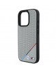 BMW iPhone 16 Pro Hülle Case MagSafe M Perforated Tricolor Grau