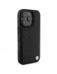 BMW iPhone 16 Pro Case Genuine Leather Signature Hot Stamp Black