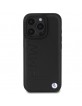 BMW iPhone 16 Pro Max Case Genuine Leather Signature Hot Stamp Black