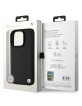 BMW iPhone 16 Pro Max Case Genuine Leather Signature Hot Stamp Black