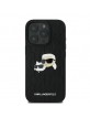 Karl Lagerfeld iPhone 16 Pro Case Monogram Metal Pin Black