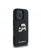 Karl Lagerfeld iPhone 16 Pro Case Monogram Metal Pin Black