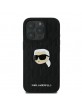 Karl Lagerfeld iPhone 16 Pro Hülle Case Karl Kopf Metall Pin Schwarz