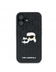 Karl Lagerfeld iPhone 16 Plus Hülle Case Monogram Metall Pin Schwarz