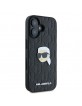 Karl Lagerfeld iPhone 16 Hülle Case Karl Kopf Metall Pin Schwarz