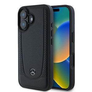 Mercedes iPhone 16 Hülle Case Cover Echtleder Urban Schwarz