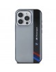 BMW iPhone 16 Pro Hülle Case Motosport Vertical Stripe Grau