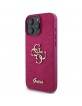 Guess iPhone 16 Pro Case Cover Glitter Script Big 4G Purple