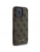 Guess iPhone 16 Pro Max Case 4G Metal Classic Logo Brown