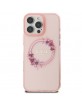 Guess iPhone 16 Pro Max Case MagSafe Ring Flowers Pink