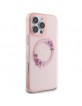 Guess iPhone 16 Pro Max Case MagSafe Ring Flowers Pink