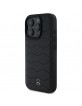 Mercedes iPhone 16 Pro Case Genuine Leather Cover Waves Black