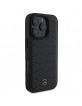 Mercedes iPhone 16 Pro Case Genuine Leather Cover Waves Black