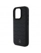 Mercedes iPhone 16 Pro Case Cover Genuine Leather Waves Black