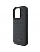 Mercedes iPhone 16 Pro Max Case Cover Genuine Leather Waves Grey