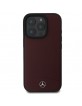 Mercedes iPhone 16 Pro Max Case Genuine Leather MagSafe Textured Red