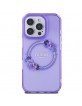 Guess iPhone 16 Pro Case MagSafe Ring Flowers Purple