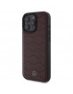 Mercedes iPhone 16 Pro Max Case Cover Genuine Leather Waves Red