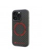 Audi iPhone 16 Pro Hülle Case Cover R8 Carbon Fiber Circle Schwarz