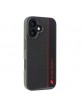 Audi iPhone 16 Hülle Case Cover R8 Carbon Fiber Stripe Schwarz