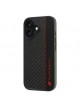 Audi iPhone 16 Hülle Case Cover R8 Carbon Fiber Stripe Schwarz