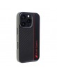 Audi iPhone 16 Pro Case Cover R8 Carbon Fiber Stripe Black