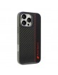 Audi iPhone 16 Pro Max Hülle Case Cover R8 Carbon Fiber Stripe Schwarz