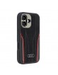 Audi iPhone 16 Hülle Case Cover Echtleder MagSafe R8 Schwarz