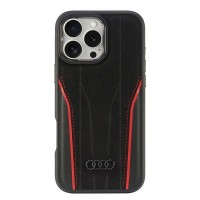 Audi iPhone 16 Pro Max Case Cover Genuine Leather MagSafe R8 Black