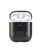 Audi AirPods 1 / 2 Case Cover Genuine Leather Big Logo Black